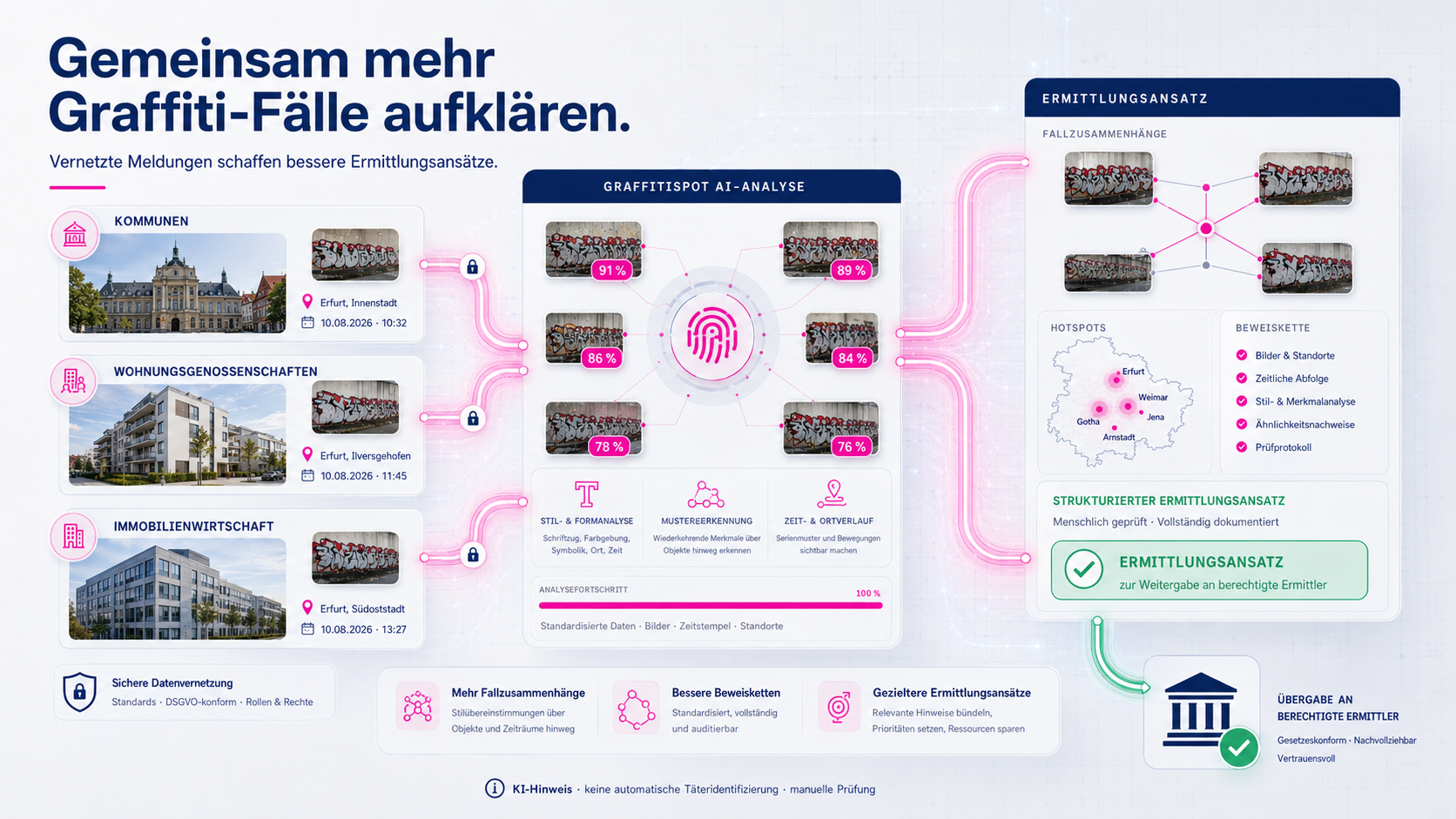 Vernetzte Meldungen aus Kommunen, Wohnungsgenossenschaften und Immobilienwirtschaft bilden strukturierte Ermittlungsansätze